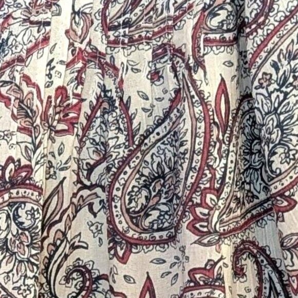 NWT Abercrombie & Fitch | Crop Peasant Paisley Boho Tassel Blouse Top | XS - Picture 7 of 10